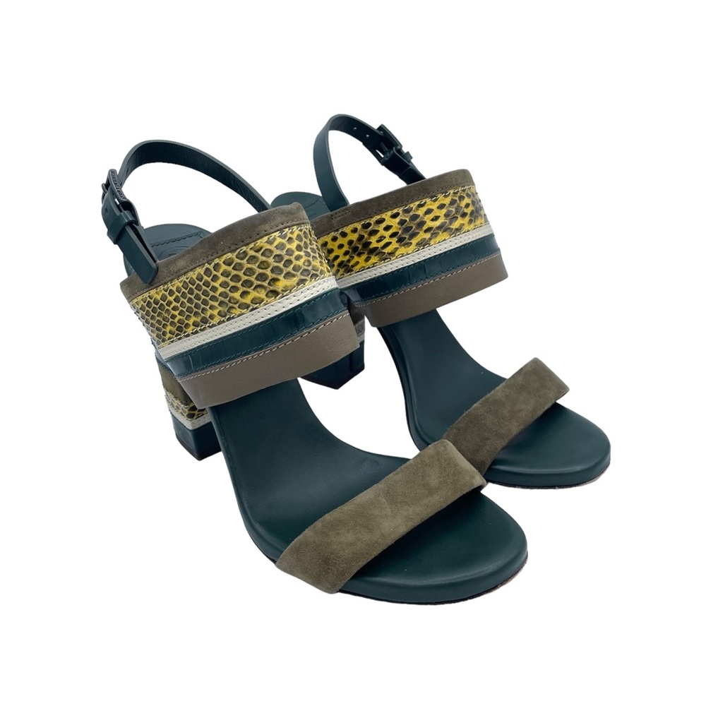 Tory Burch Edina Slingback Sandals 7 Green - Picture 2 of 16